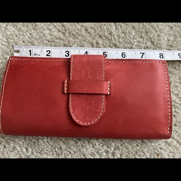 UnoEth Red Leather Clutch Wallet or Travelers insert - Picture 2 of 8